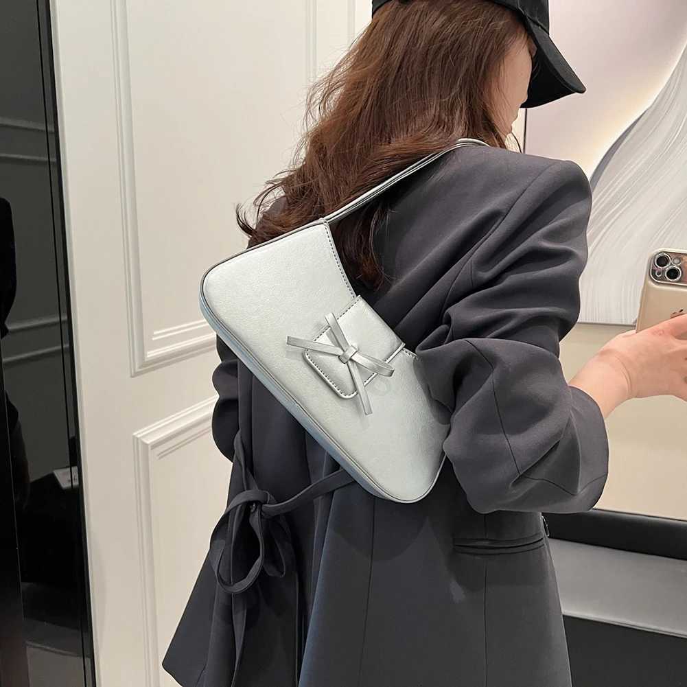 Women Casual Tote Handbag PU Leather Leisure Armpit Handbag Solid Color Fashion Shoulder Purse Girls Outdoor Daily BagW251117