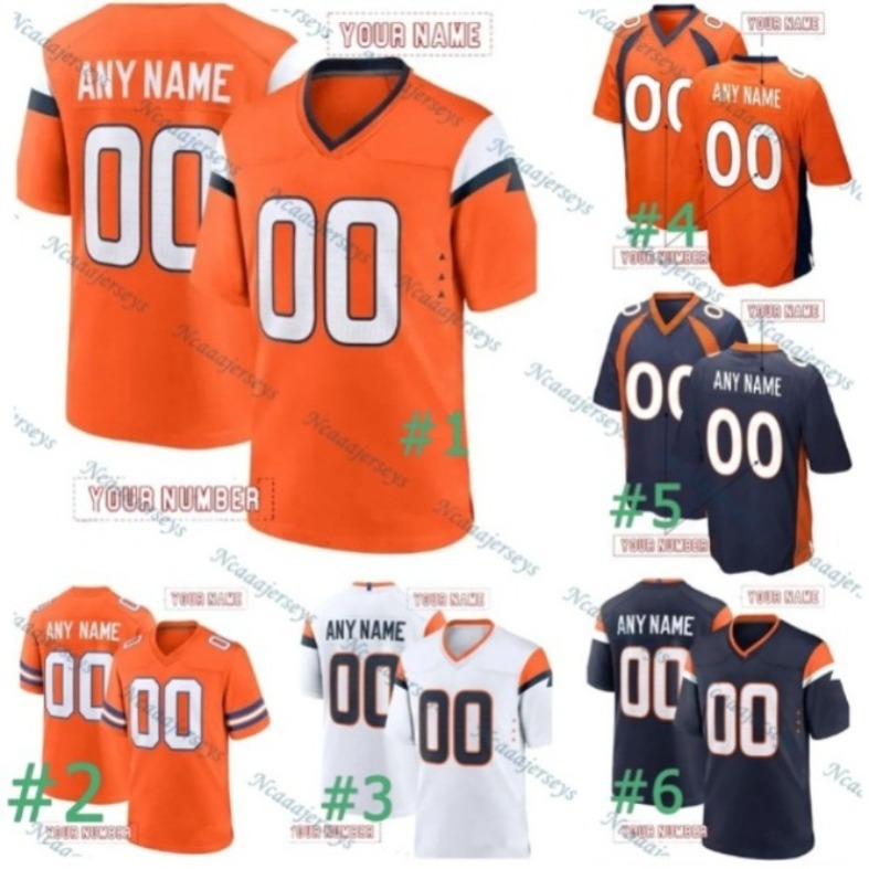 In stock 10 Bo Nix Football Jersey Patrick Surtain ll 23 Barron John Elway Courtland Sutton Double Stitched Number breathable00
