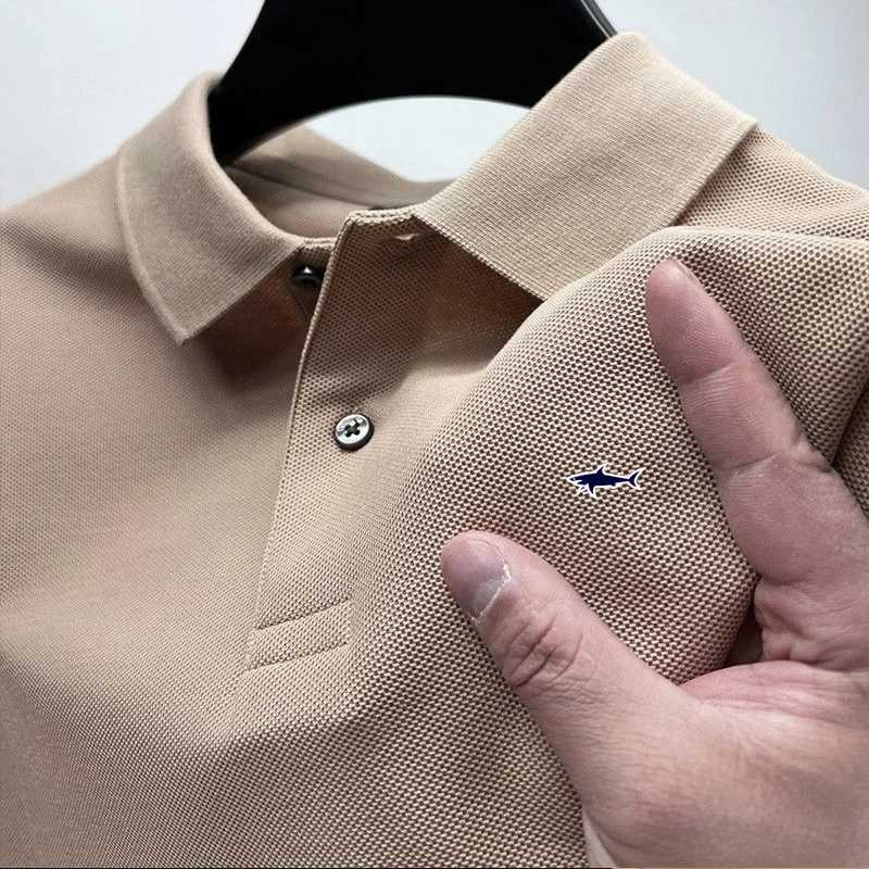 Embroidered mens classic short sleeved golf T-shirt casual top high-quality polo shirt polo shirt W250417