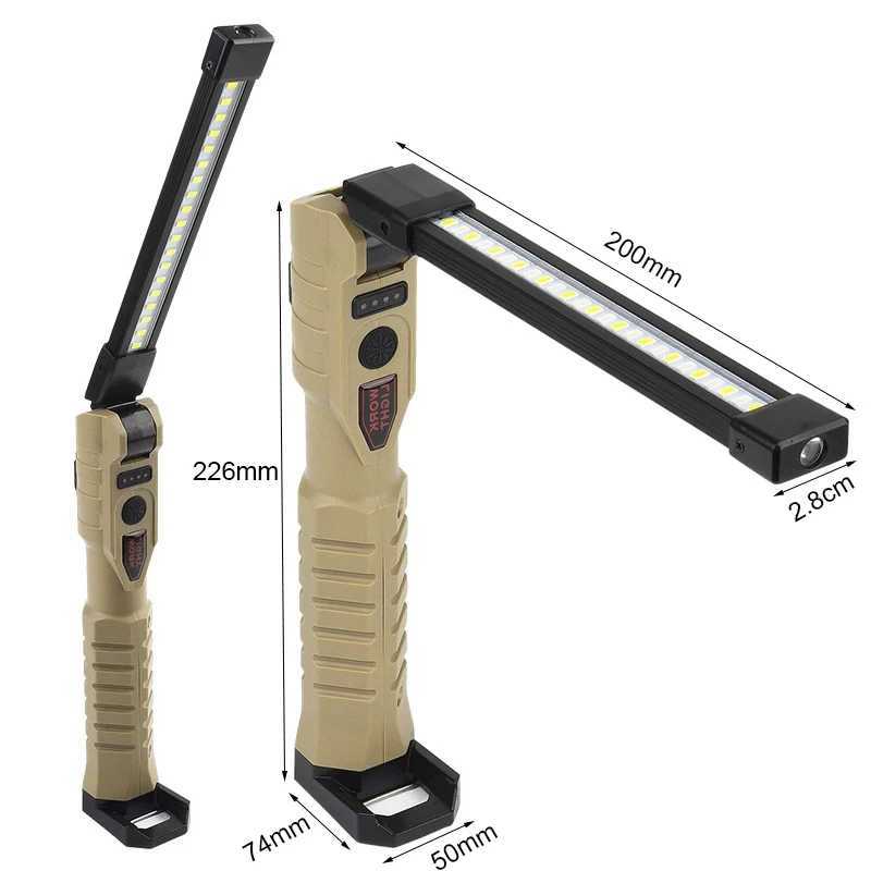 Folding COB XPE LED Work Light Handheld Flashlight with Built-in Battery Lamp Torch Emergency Car Inspection Lamp Red SOS Strobe M251117