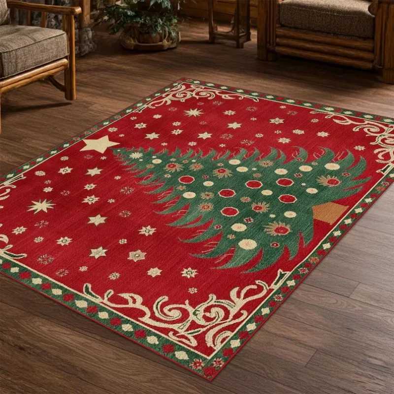 Blue Christmas Living Room Area Rug Bedside Carpet Retro Bedroom Home Decoration MatsM251117
