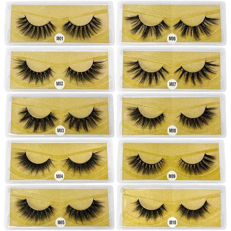 Mink Eyelashes 10 Pairs 3D Mink Lashes Natural False Eyelashes Pack Makeup Fake Eyelashes BulkT251117