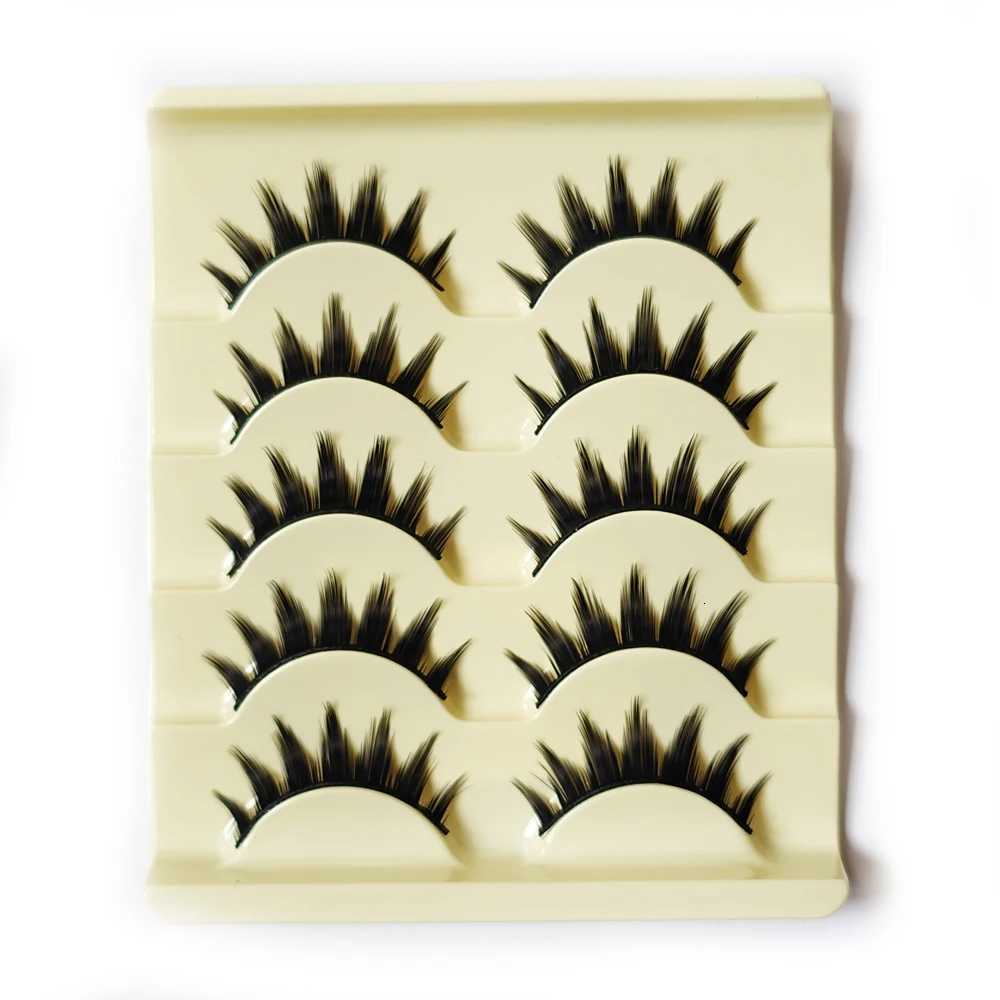 5 Paris Cat Eye False Eyelashes Long Thick Cosplay Fake Eye Lashes Extension Smokey Natural Makeup Handmade ReusableT251117