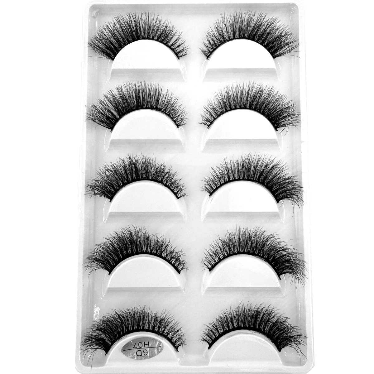 5 Pairs Natural Long False Eyelash Fake Lashes Long Makeup 3d Mink Lashes Extension Eyelash Reusable Mink Eyelashes for BeautyT251117