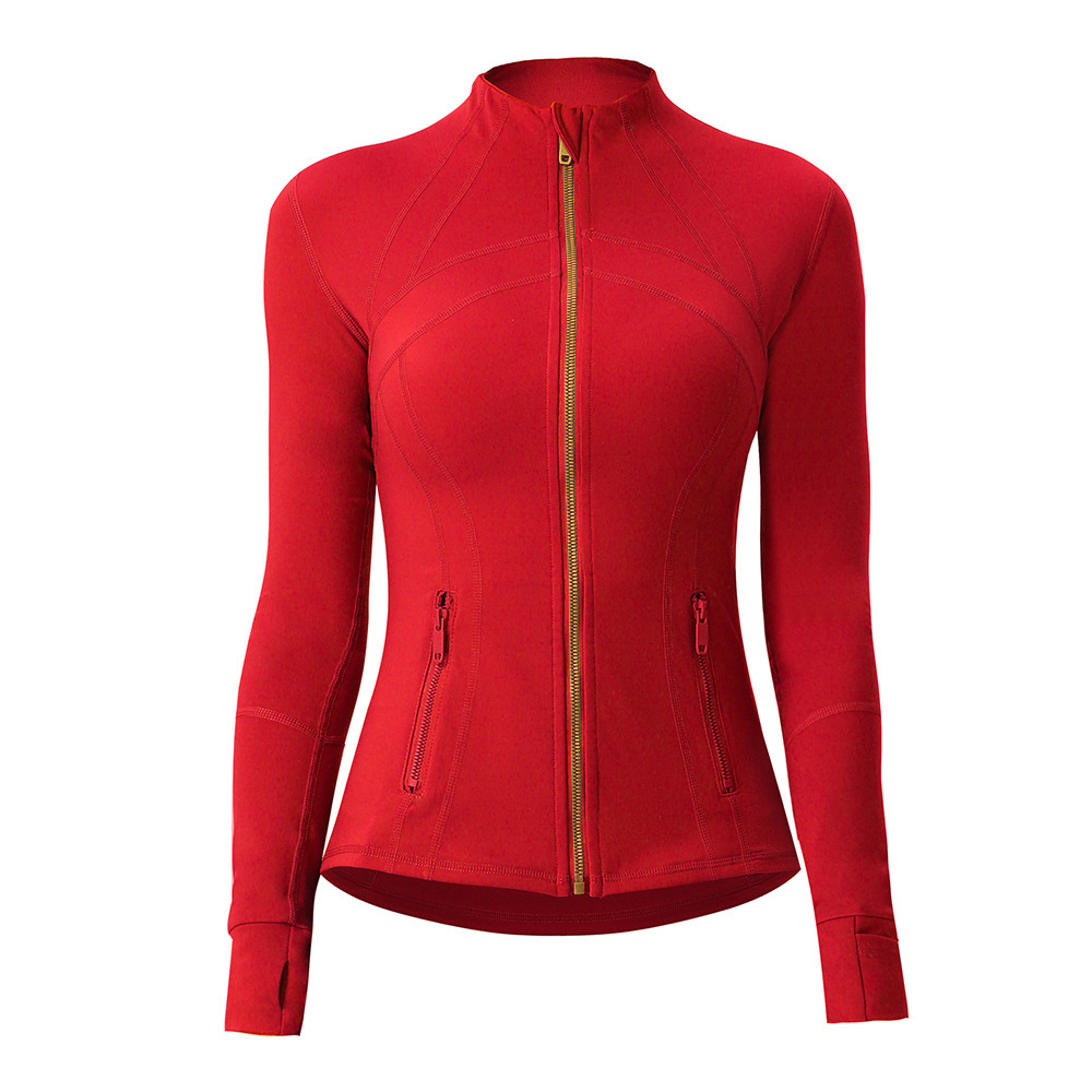 Gold Zipper Jacket for Women High Waist Hip Lifting Leggings Flared Elastic Breathable Slim Fit Sports Fiess Yoga Long Sleeve Top Ninth Pants 2 Pieces