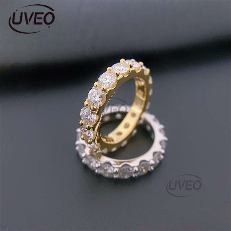 Jewelry 925 VVS Moissanite Ring Iced Out Gold Moissanite Diamond Hiphop Pass Dias Tester Mens Couple Sterling Silver