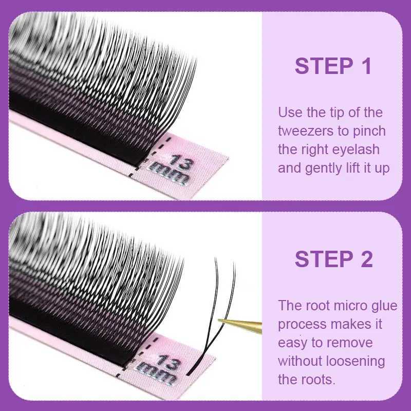 Handmade Matte Black Super Soft Double Tips 2D CC Volume U Shape Y Lash Extension Light weight Premade Fans Eyelash ExtensionT251117