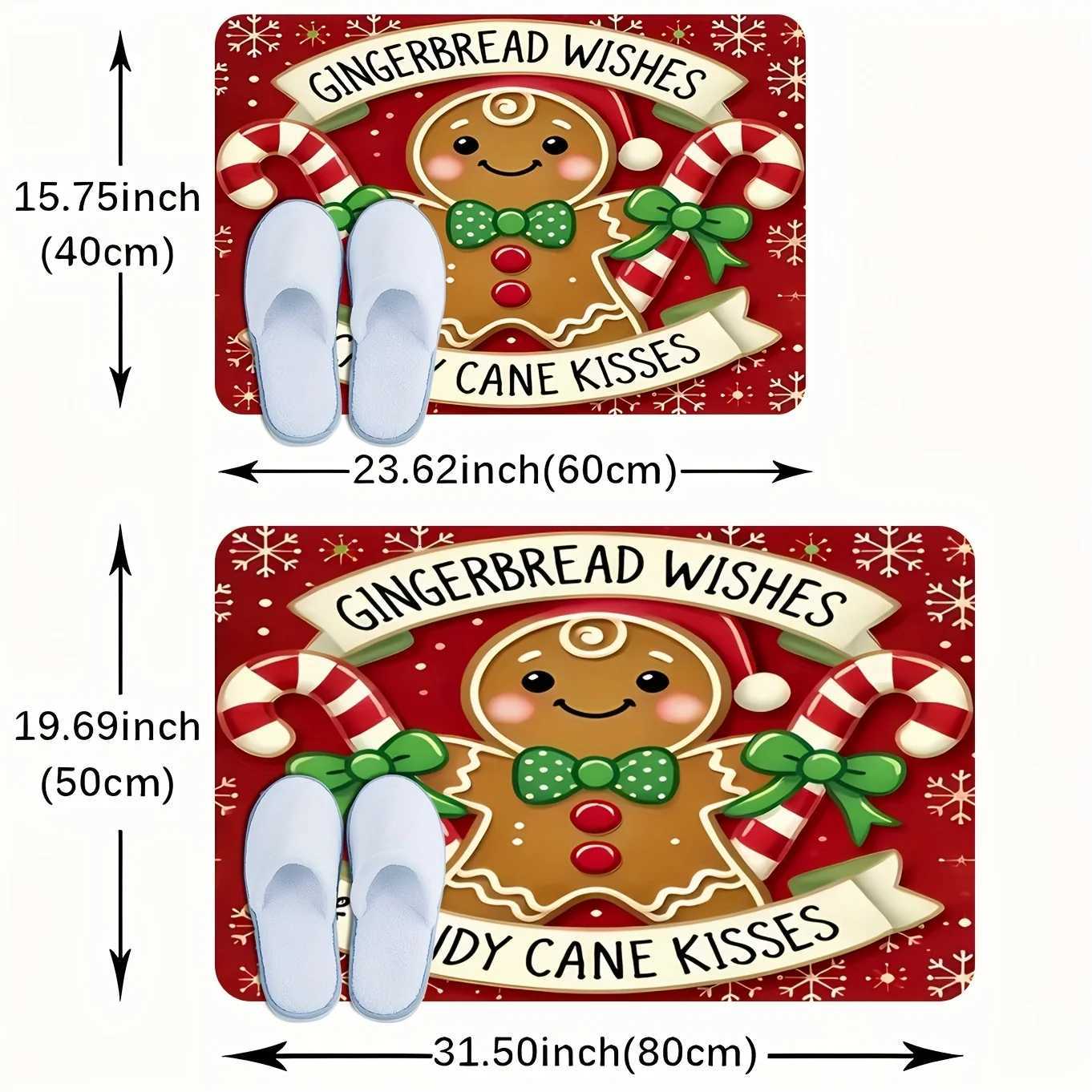 VIKAMA Christmas Carpet Gingerbread Man Doormat Soft Welcome Carpet Living Room Carpet Rug For Bedroom Outdoor Carpet Home DecorM251117
