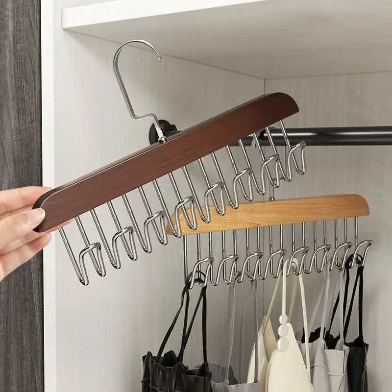 Closet Organizer Hanging Multiple Hanger Wooden Clothes Hangers Solid Wood Drying Rack 8 Portable Home Apartment Storage C251117
