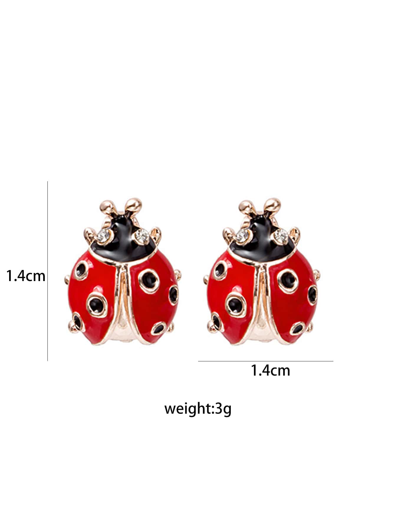 Ladies' earrings with oil dripping seven star ladybug earrings