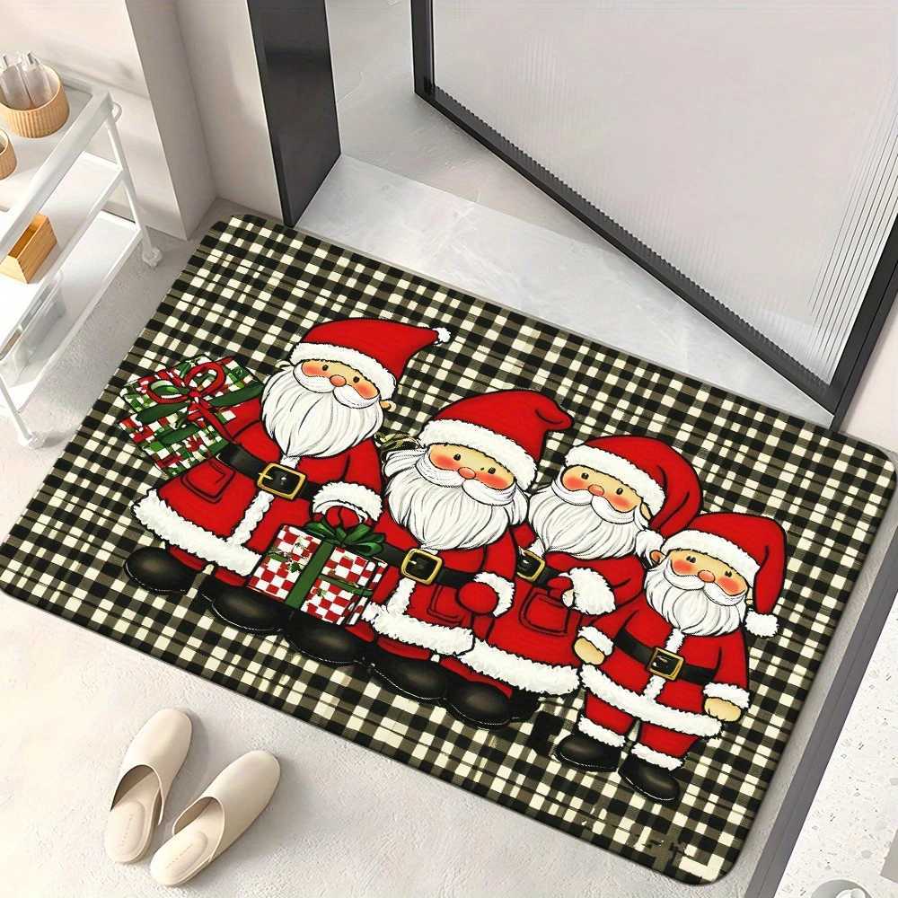 1pc Santa Claus Christmas Floor Mat Holiday indoor and outdoor rear front door welcome mat winter door matM251117