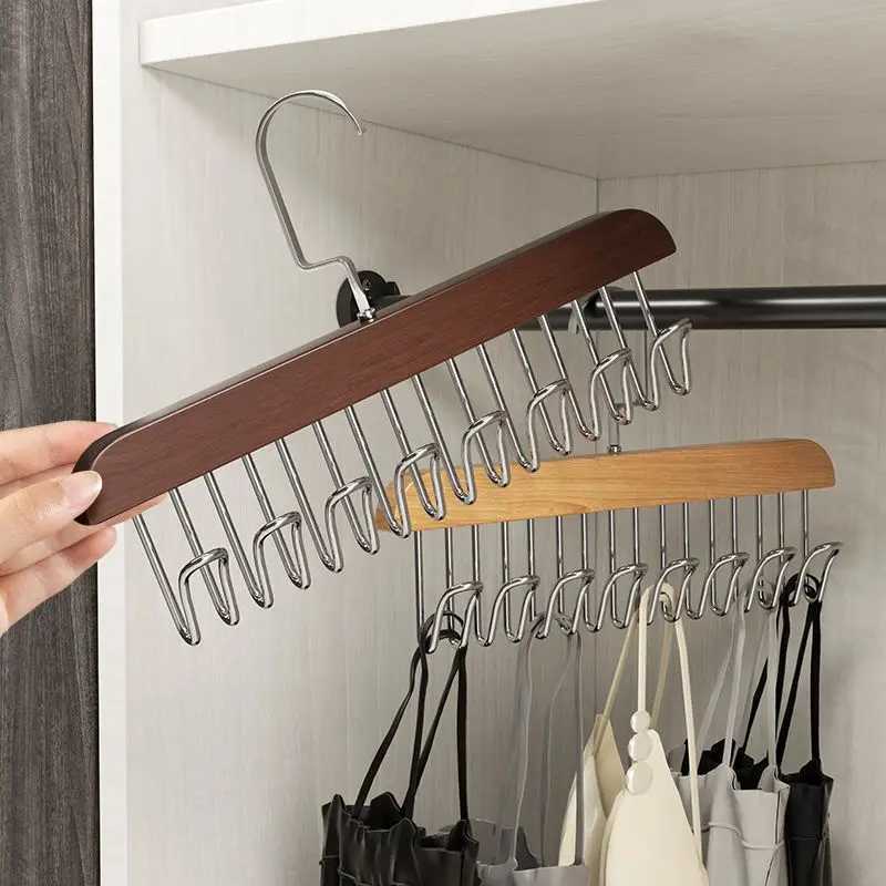 Closet Organizer Hanging Multiple Hanger Wooden Clothes Hangers Durable Storage Rack For Underwear Bras Vest Space Saving Design C251117