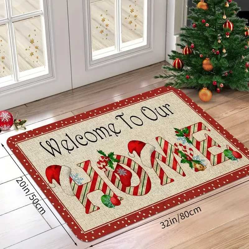 VIKAMA Christmas Crystal Velvet Rug Entrance Door Carpet for Bathroom Quick-Drying Floor Mat for Bathroom and Home DecorationM251117