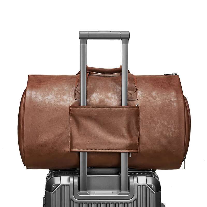 Suit storage formal folding PU leather large capacity business travel men's hand-held crossbody suit bag