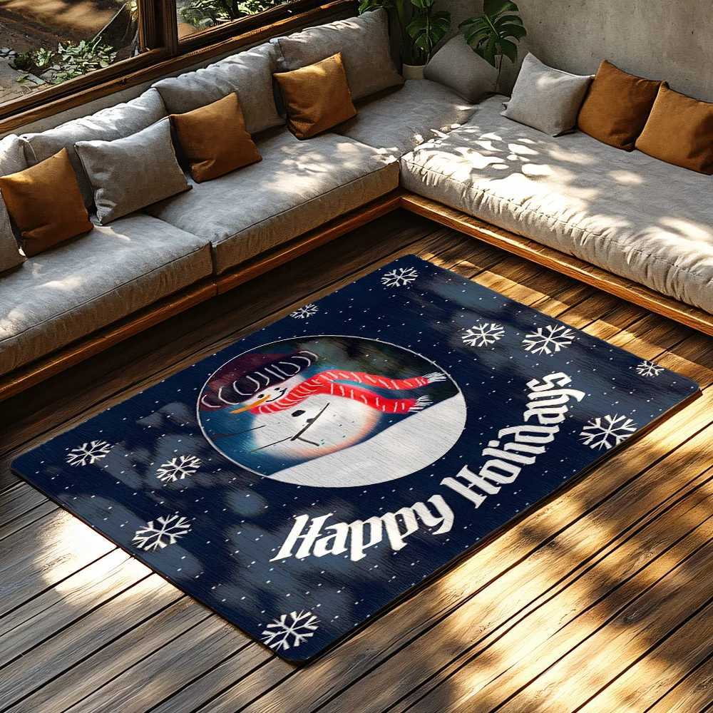 Festive Snowman Doormat Winter Welcome Mat Holiday Entrance Rug Christmas Decor Home Decor Cozy Floor Mat Indoor Outdoor Rug GifM251117