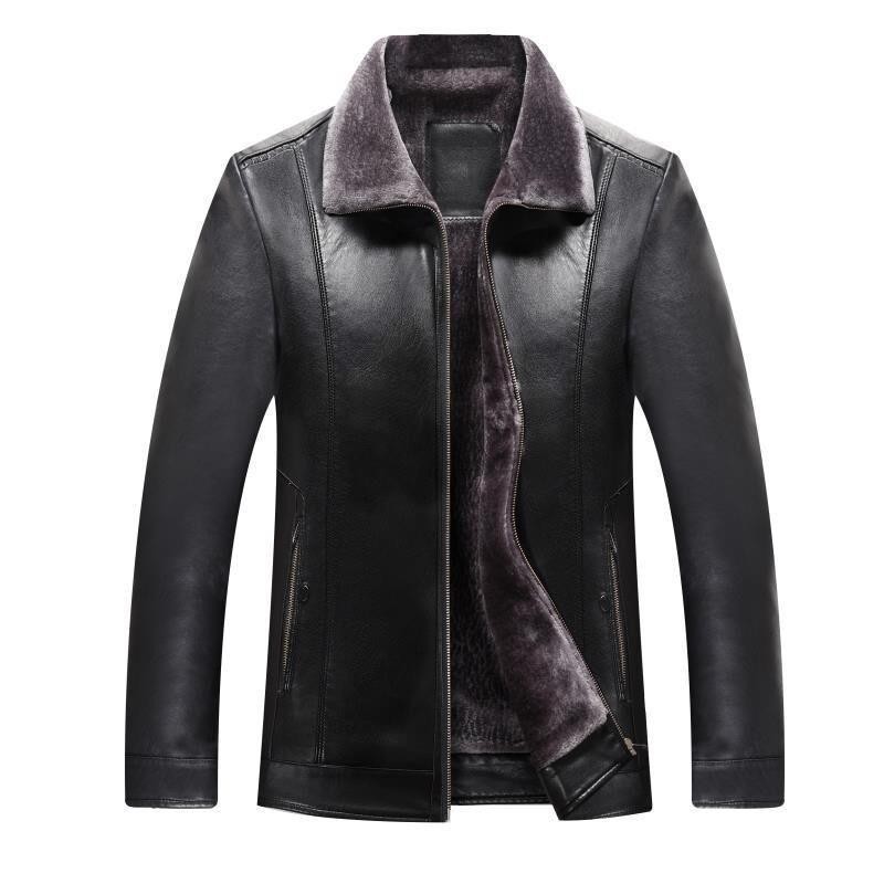Leather Jacket Men Winter Fleece Warm Motorcycle Coats Mens Fashion Biker PU Jackets Slim Overcoat Thick Fur Collar Jackets 250113