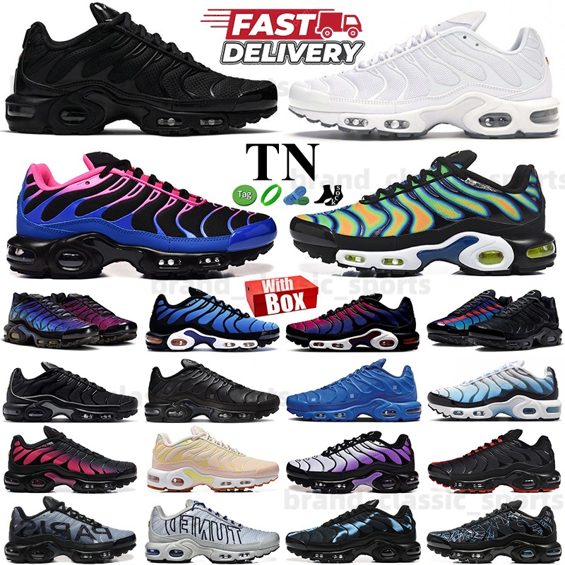 Tn Plus Tns Tnss Man With Box Designer Running Shoes Mens Womens Triple Black White Hyper Blue Game Royal Gradient Tennis Breathable Trainers Outdoor Sport Sneakers