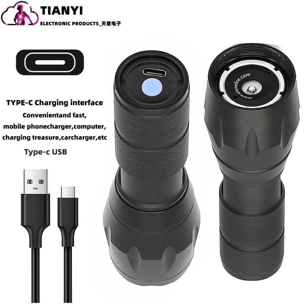 Flashlight LED Blue Light Blue Torch Hunting Type-c Rechargeable Outdoors Zoom Blood Tracking Light for Hunting Tactical torch M251117