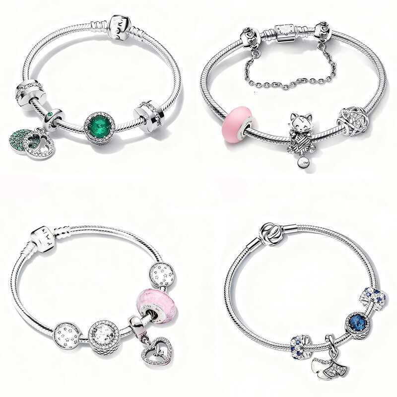 With Box Classic 925 Sterling Silver Bracelet Designer For Women Heart Bead Charm Bracelet Designer Jewelry Woman Christmas Gift
