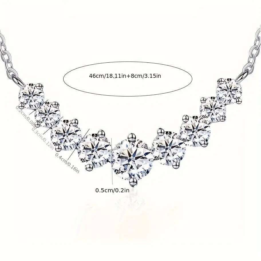 Women's Moissanite Pendant Necklace 0.5 -7.6 Carats