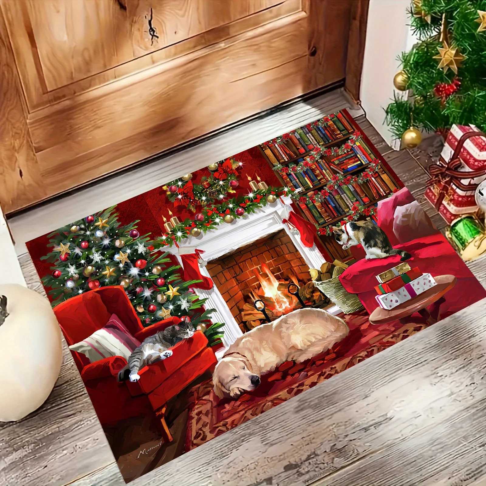 VIKAMA Christmas carpet soft doormat Christmas tree romantic floor mat living room carpet Rug For Bedroom Welcome Mat OutdoorM251117