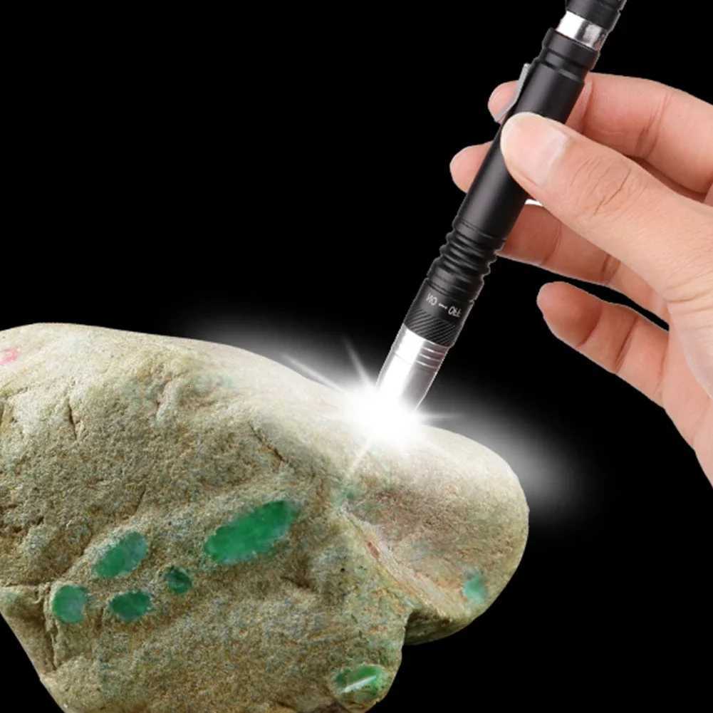 Portable LED Flashlight Mini UV Pen Light Multifunctional 395nm Ultraviolet Torch White Purple Pen Light Detector Torch for Test M251117