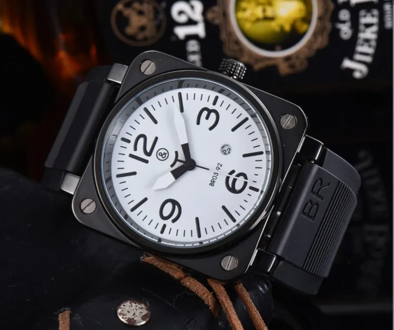 BR Sport model rubber strap automatic mechanical luxury multi-functional watch. Business grade stainless steel model men's rose square watch 02