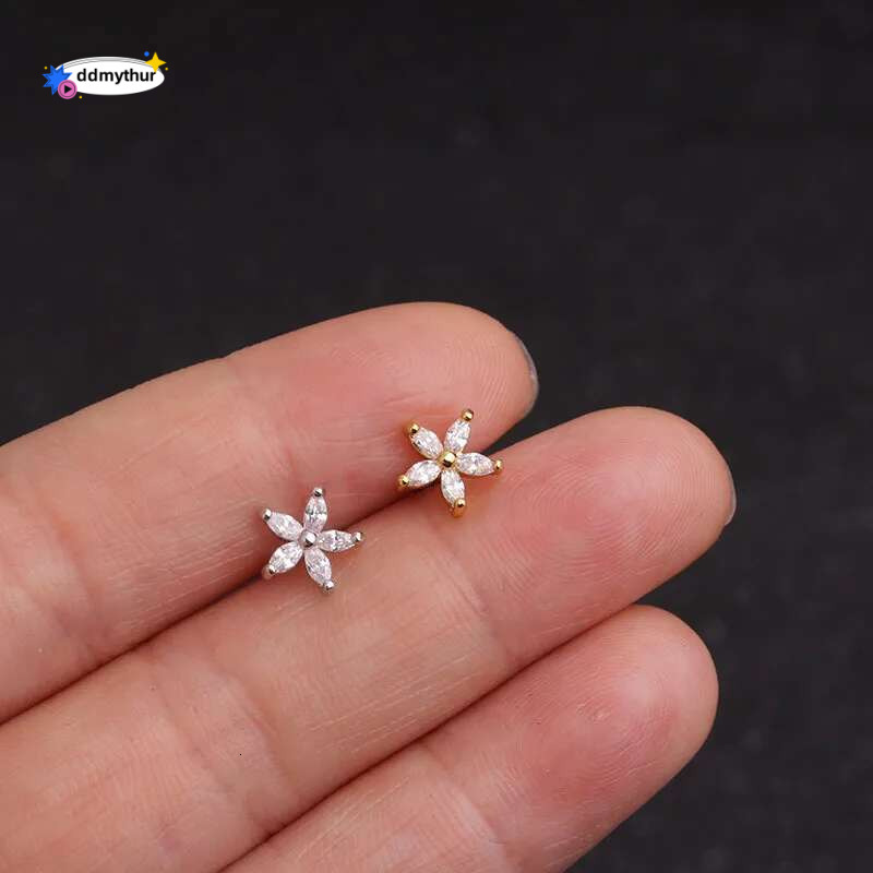 Fashion 316 Stainless Steel Mini Zircon Cartilage Stud Earring For Women Helix Tragus Piercing women's Body Jewelry 1pc ddmythur