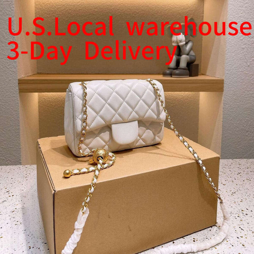 Local US warehouse Designer women Luxury Shoulder Checkered Flap Handbag Clasp Gold Chain Leather Metal Letters Gold Wallet Handbag purses ladies handbags bags 4a