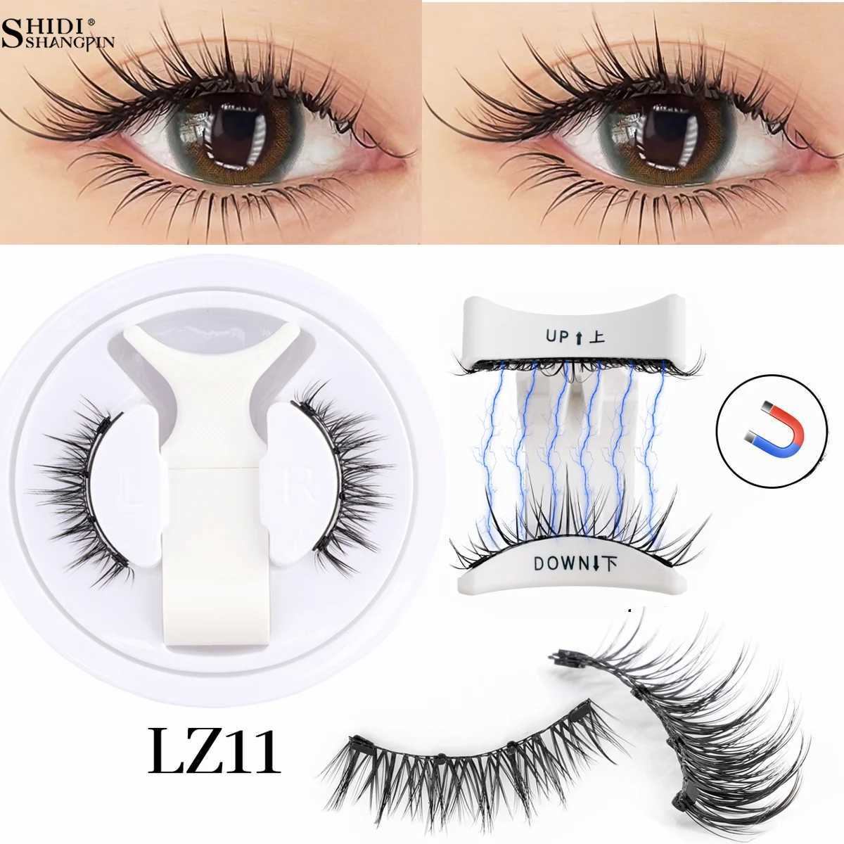 Magnetic Lashes Kits 1Pair 3D Magnet Band Soft Natural Fluffy Reusable False Mink Eyelashes Waterproo Free Glue Makeup ToolsT251117