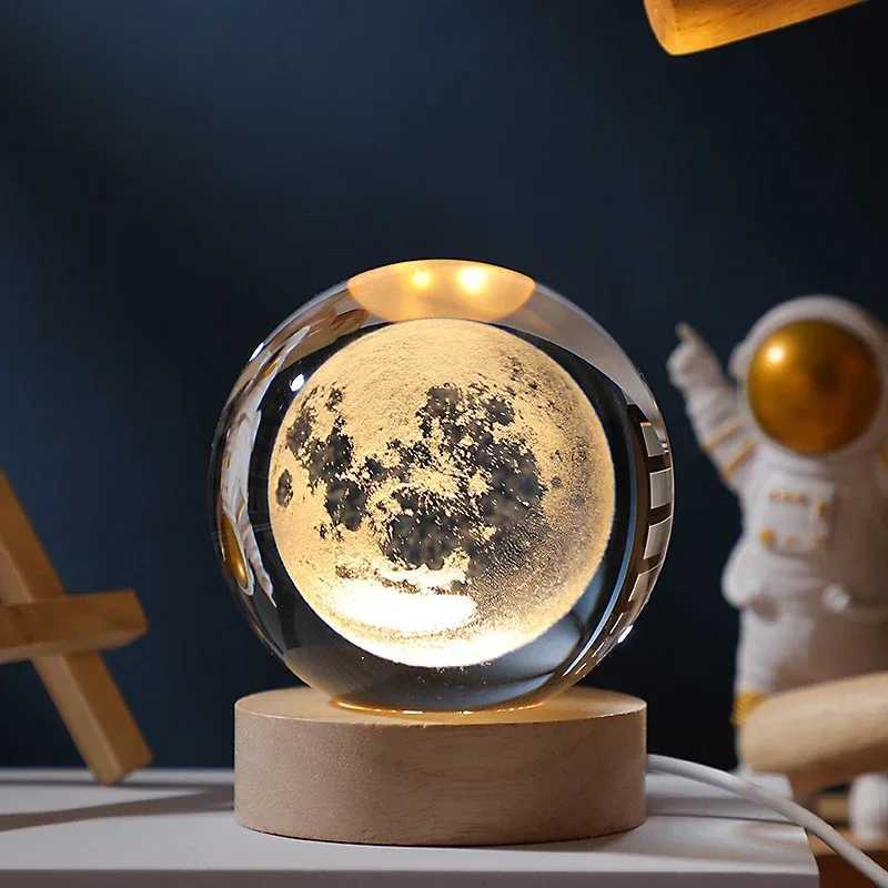 NEW Christmas Birthday Gifts6 Crystal Ball Planet Night Light Laser Solar System Globe Astronomy Festival GiftsDesktopDecoration J251117