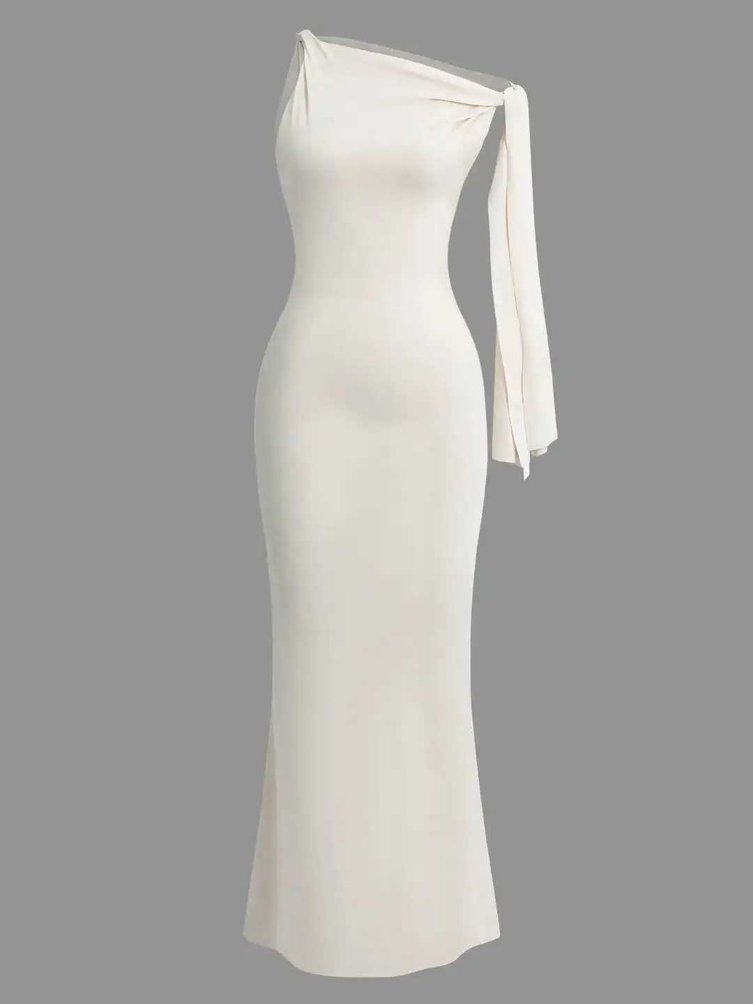 Asymmetric Twisted Mermaid Maxi Dress Womens Sleeveless Dress White Womens Summer Beach DressXJ250417