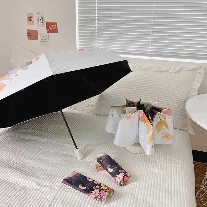 Bouquet Cat Umbrella Triple Folding Fully Automatic Umbrella Sunscreen UV Protection and Rain/Rain Dual Use Sunshade Umbrella C251117