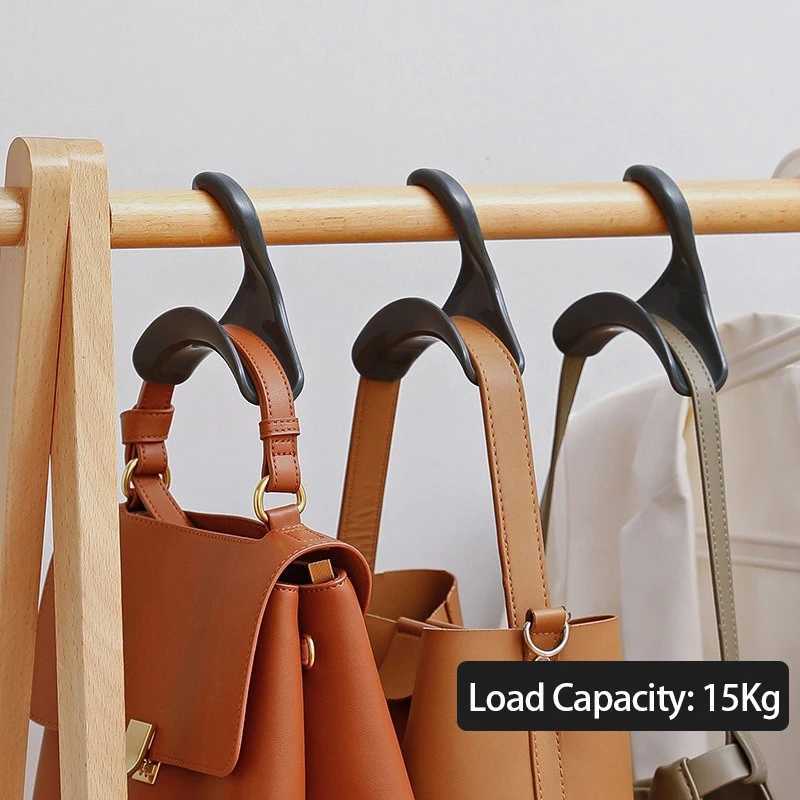 5pcs Bag Hanger Hook Porte Sac Handbag Hat Scarf Organizer Wardrobe Storage Rack Hook to Hang Bags Durable PP Closet WNGG04 C251117