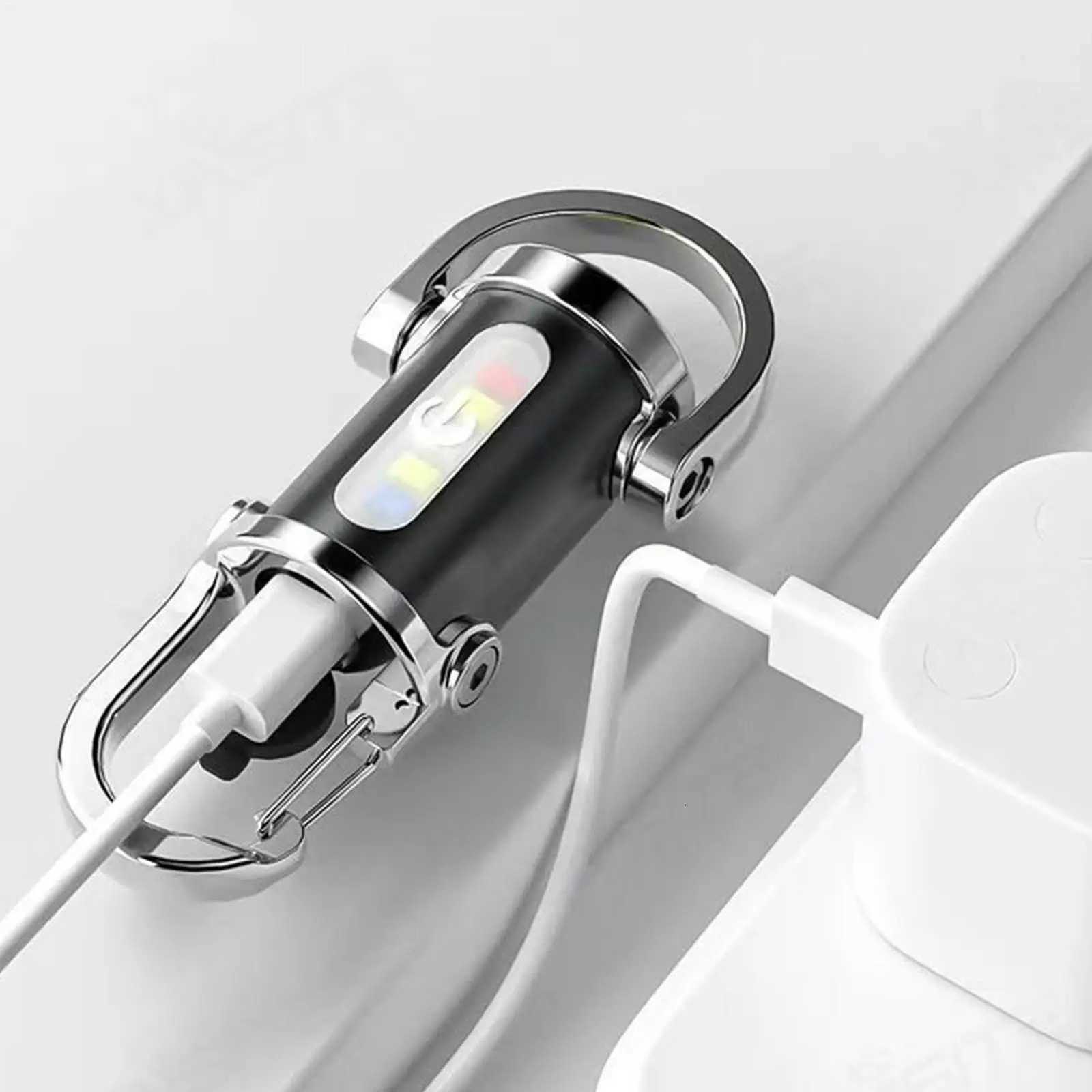 mini powerful LED flashlight Keyring Torch multifunctional mini flashlight Rechargeable Key Ring Torch for Outdoor Camping M251117