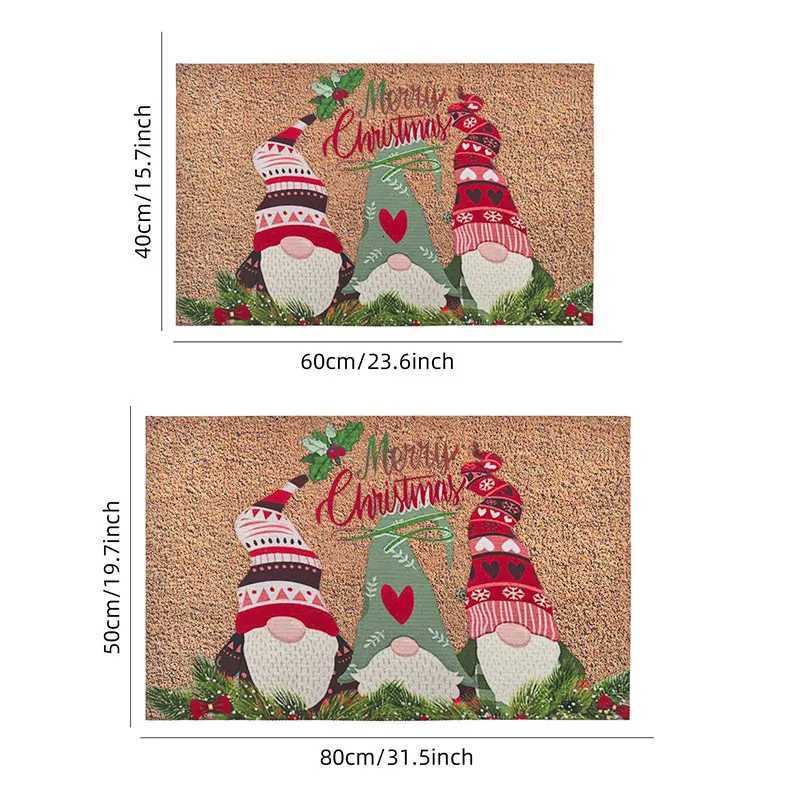Christmas Carpet Cartoon Dwarf Door Mat Red Santa Claus Floor Mat Holiday Decoration Indoor and Outdoor Foot Mat Absorbent MatM251117