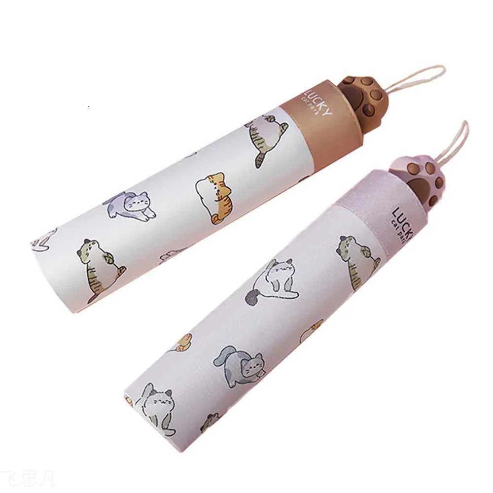 Cute Cat Claw Handle Umbrella Patio Umbrella UV for Sun and Rain Parasol Umbrella Woman Girl Gift C251117
