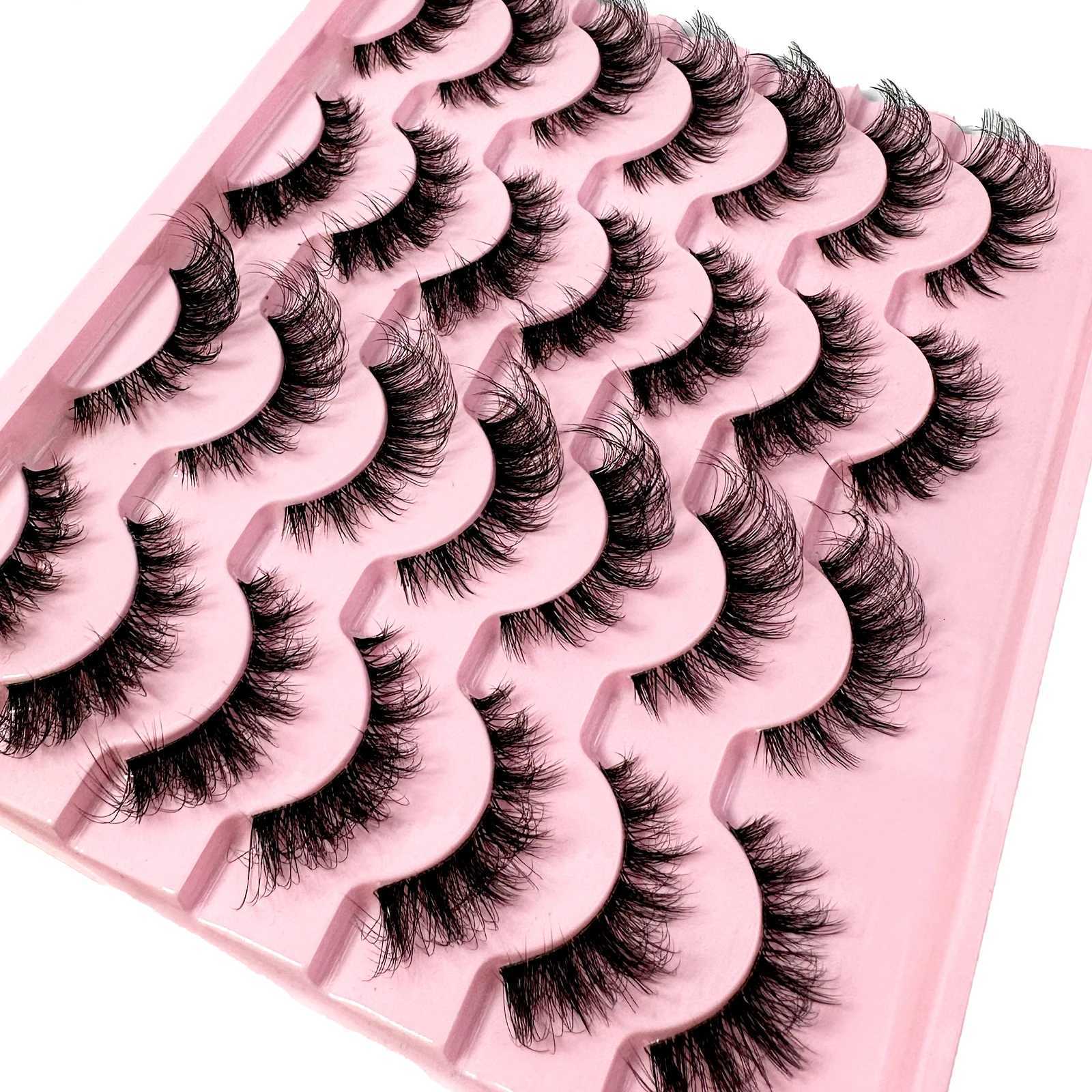 14Pairs False Eyelashes Soft Natural Cat Eye Lashes Clear Band Make up 3D Mink Lashes Fluffy Eyelashes maquillaje Faux CilsT251117