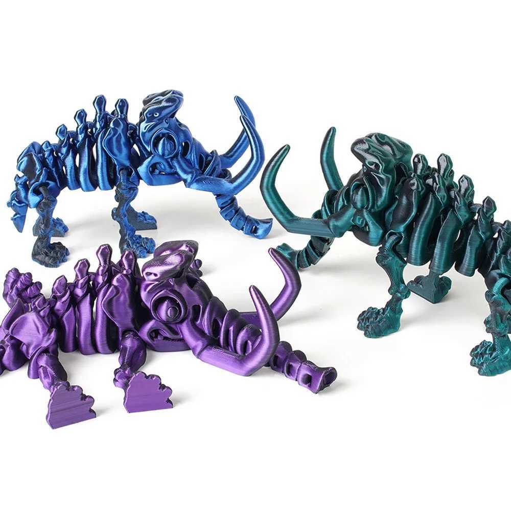 3D printed mammoth toy model multifunctional mobile organic animal decoration desktop creative novel toyY250417OVG5