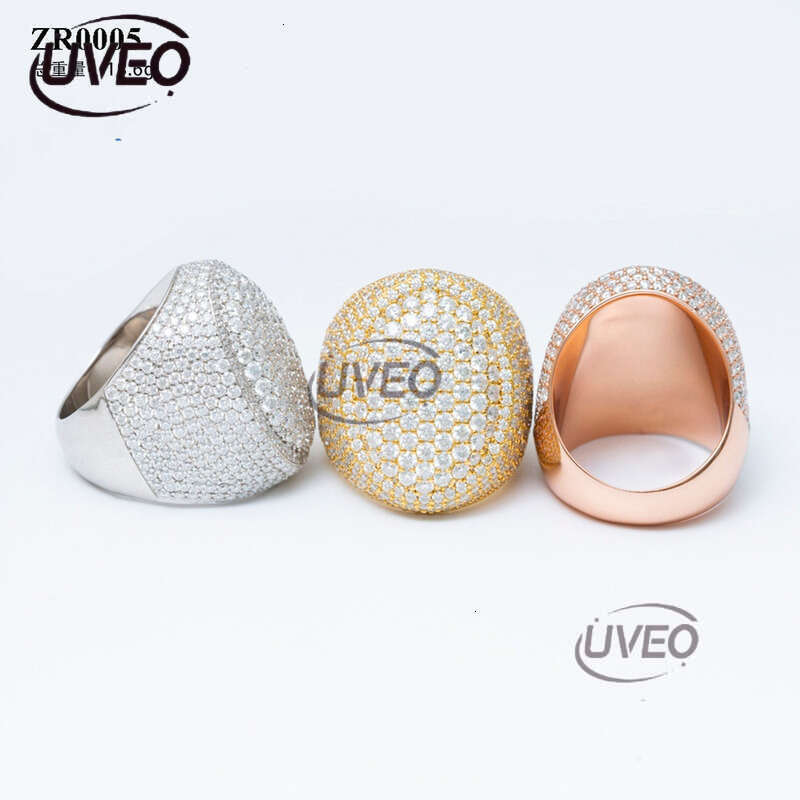 Jewelry 925 VVS Moissanite Ring Iced Out Gold Hip Hop Pass Dias Tester Mens