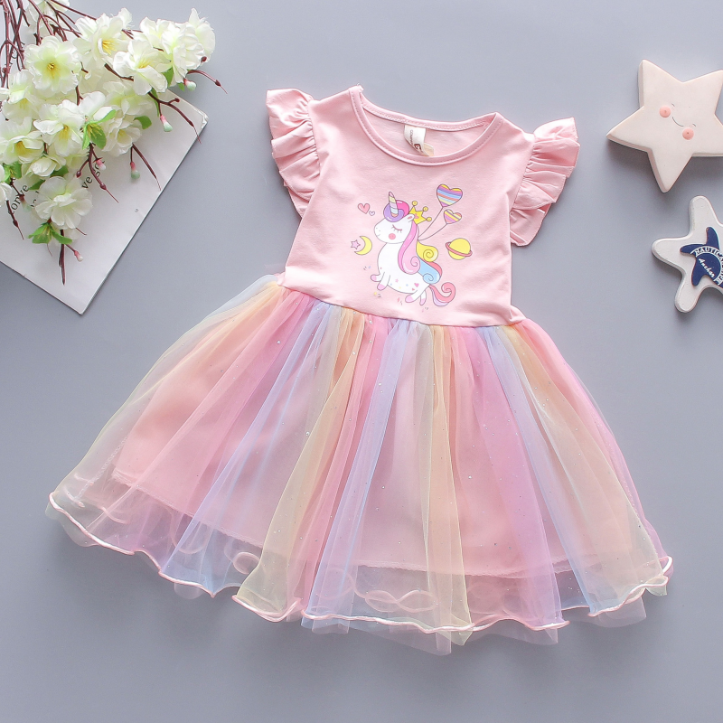 DISNEY kids designer clothes girls dress baby girl cotton dress baby Soft fabric princess dress Cute and gentle style