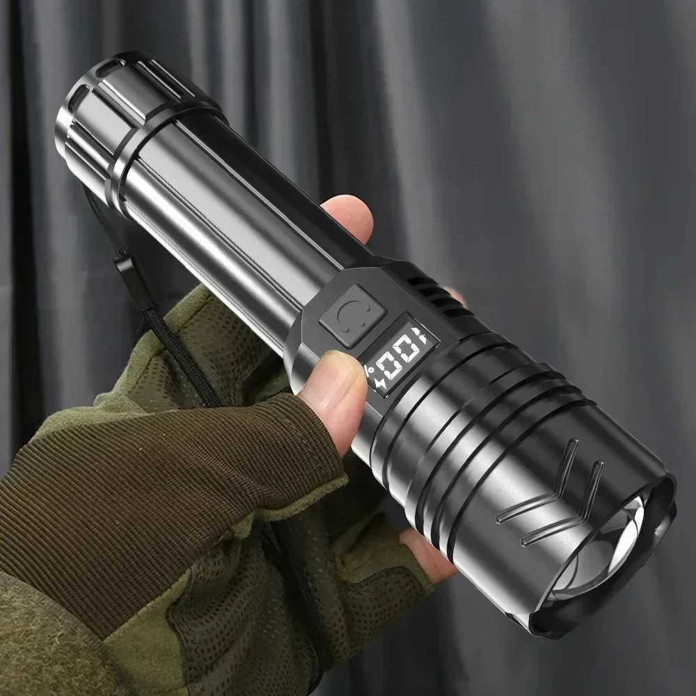 3000000LM Super Bright Flashlight Built-in Battery Rechargeable LED Flashlights High Power Torch Lamp for Camping Lantern M251117