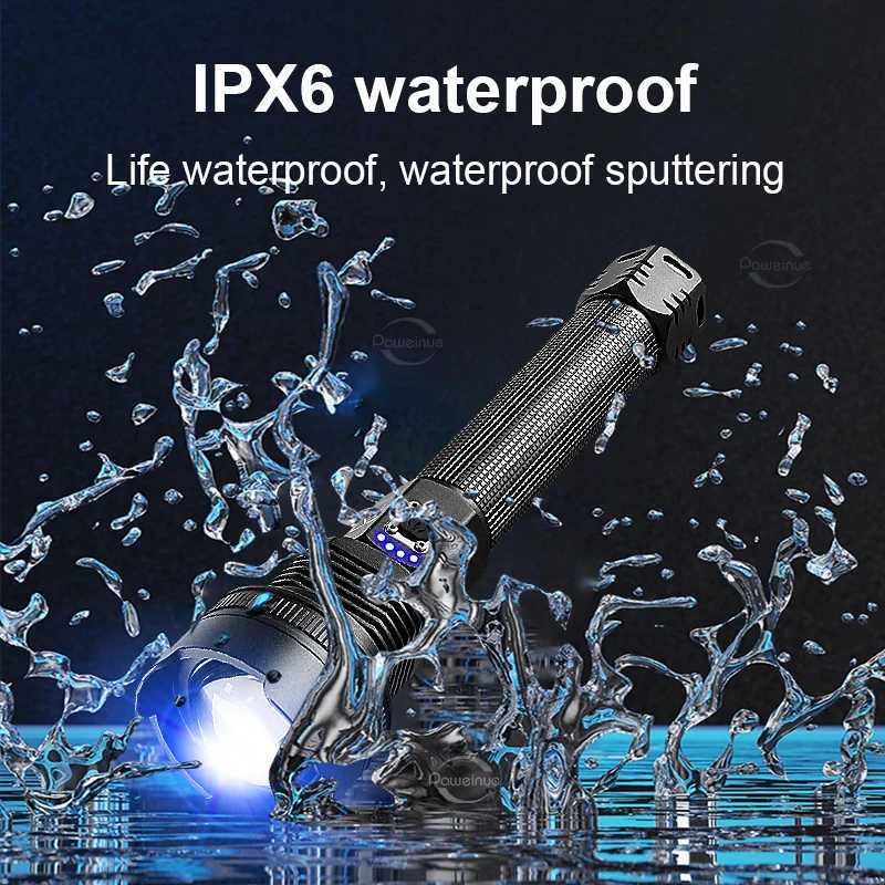 XHP390 High Power Led Flashlights 100000LM Rechargeable Strong Light Military Tactical Lantern Self Defense Emergency Led Torch M251117