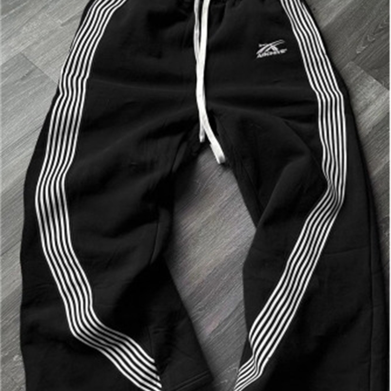 Classic all-in-one fashion casual contrast striped patchwork casual pants for men and women retro street straight leg sweatpants 250415