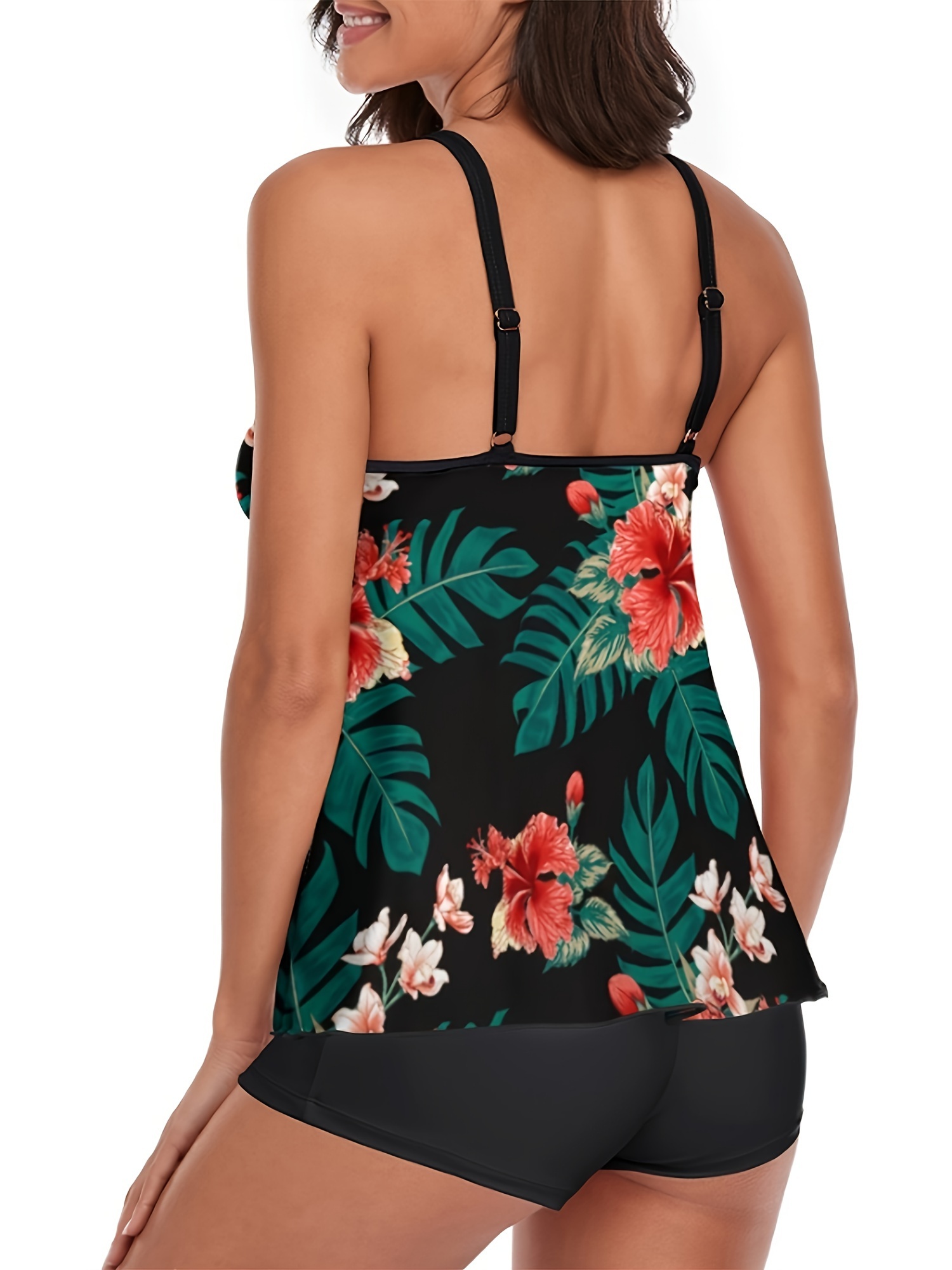 2025 Tankini Swimsuit for Woman Tummy Control Flowy Swimwear Two Piece Bathing Suit Swim Tank Top with Boyshorts
