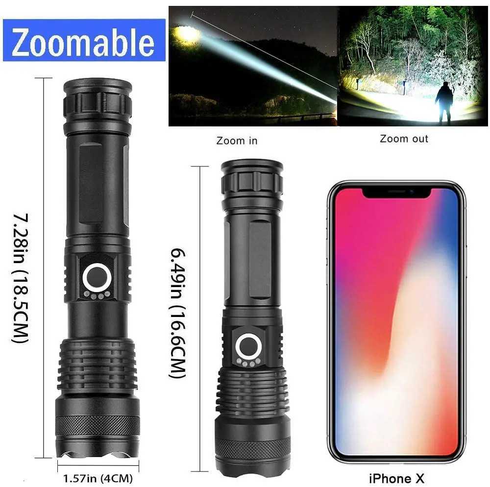 KENSUN High Power XHP70 Rechargeable Led Flashlight 4 Core Torch Zoom Usb Hand Lantern For Camping Outdoor Emergency Use M251117