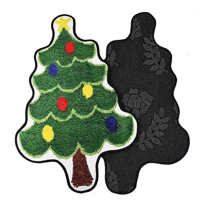 Christmas Tree Shaped Floor Mat Entrance Door Bedroom Bath Toilet Anti Slip Mat Carpet 2025 New Year Home Decoration NavidadM251117