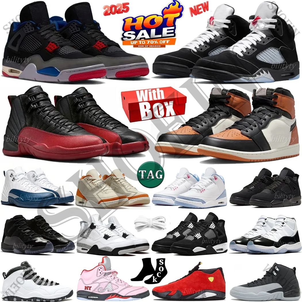 3s 4s 5s 12s with box designer shoes 4 basketball shoes black cats cement 5 tokyo black matellic 3 cobalt bliss 12 flu game men women outdoor Sports sneakers chaussures