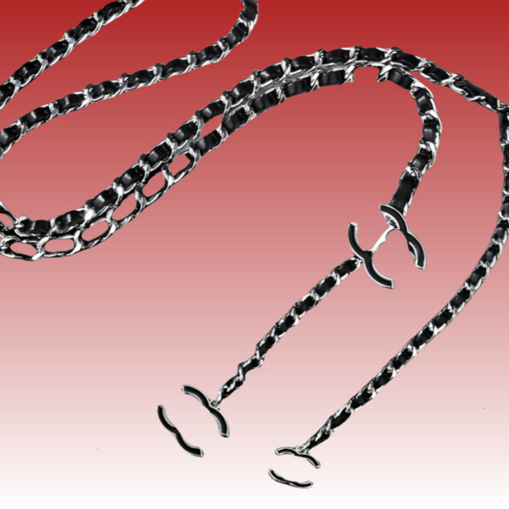 Belts Belts cc belt designer Chain Belt For Women Golden Sier Metal Waistband Girdle 113