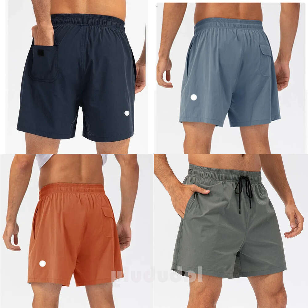 2025 Men Yoga luluity lemoner leggings pants men Sports Short Quick Dry Shorts With Back Pocket Mobile Phone Casual Running Gym luluity lemoner sets men 11.13